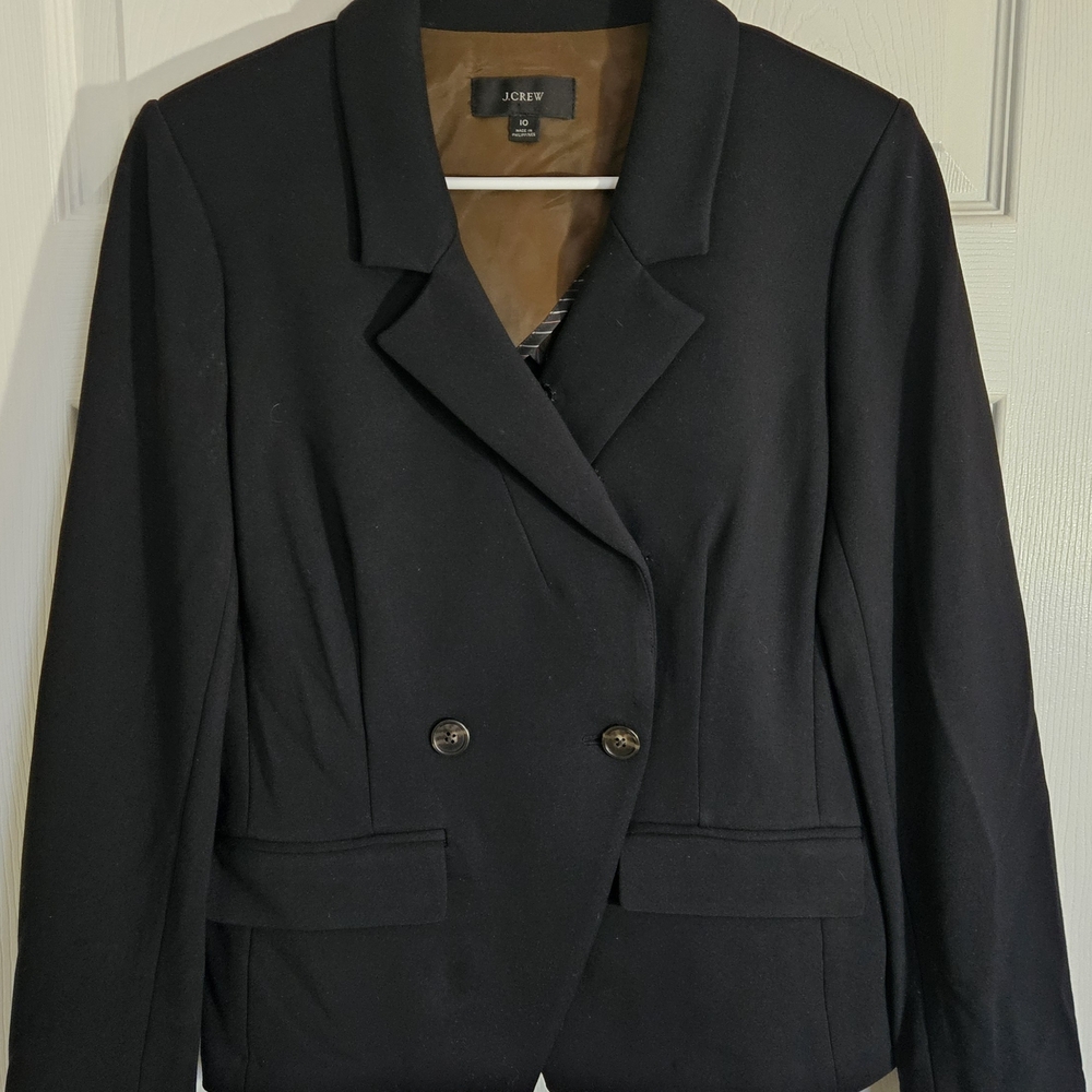 J. Crew Women's Black Size 10 Double Breasted  Work Blazer